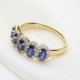 Ekskluzywny złoty pierścionek  z tanzanitami i brylantami