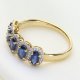 Ekskluzywny złoty pierścionek  z tanzanitami i brylantami
