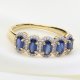 Ekskluzywny złoty pierścionek  z tanzanitami i brylantami