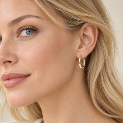 Złote kolczyki koła o średnicy 15 mm z gładką obręczą o szerokości 1 mm